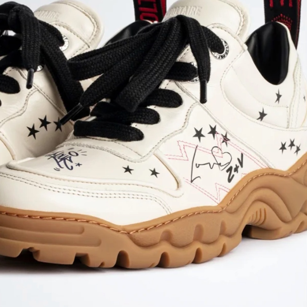 Zadig and Voltaire Blaze Crush Serigraphy Lace Up Sneakers *BRAND NEW* - Picture 2 of 14